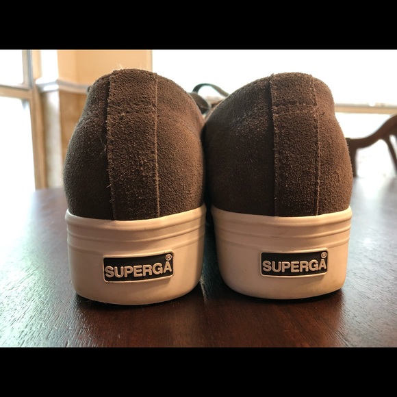 Superga platform grey fur lined suede size 8 - Picture 3 of 9